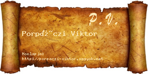 Porpáczi Viktor névjegykártya