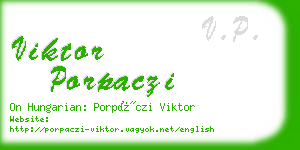 viktor porpaczi business card